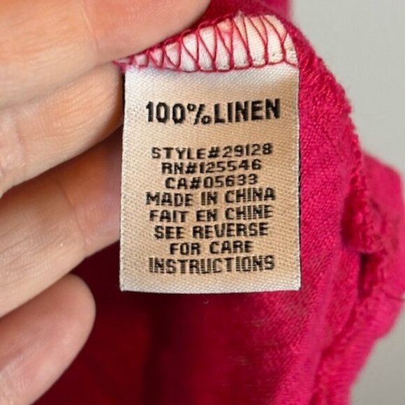 Habitat Blouse Women's Size XS Extra Small Linen Tunic Pink Casual - Picture 4 of 4